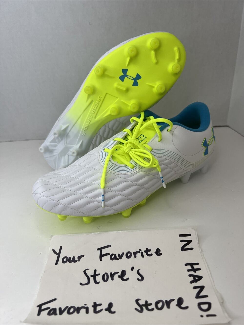Under Armour Magnetico Pro 3 FG Soccer Cleats White 3027497-101 Women's Size 7.5